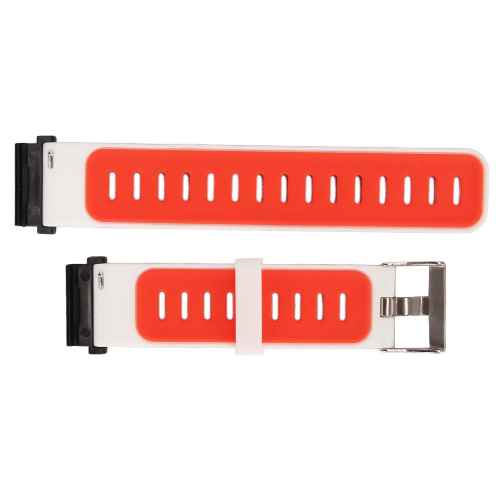 22mm Silicone Watch Band Double Color Silicone Watch Strap Replacement for Fenix 7 White Red