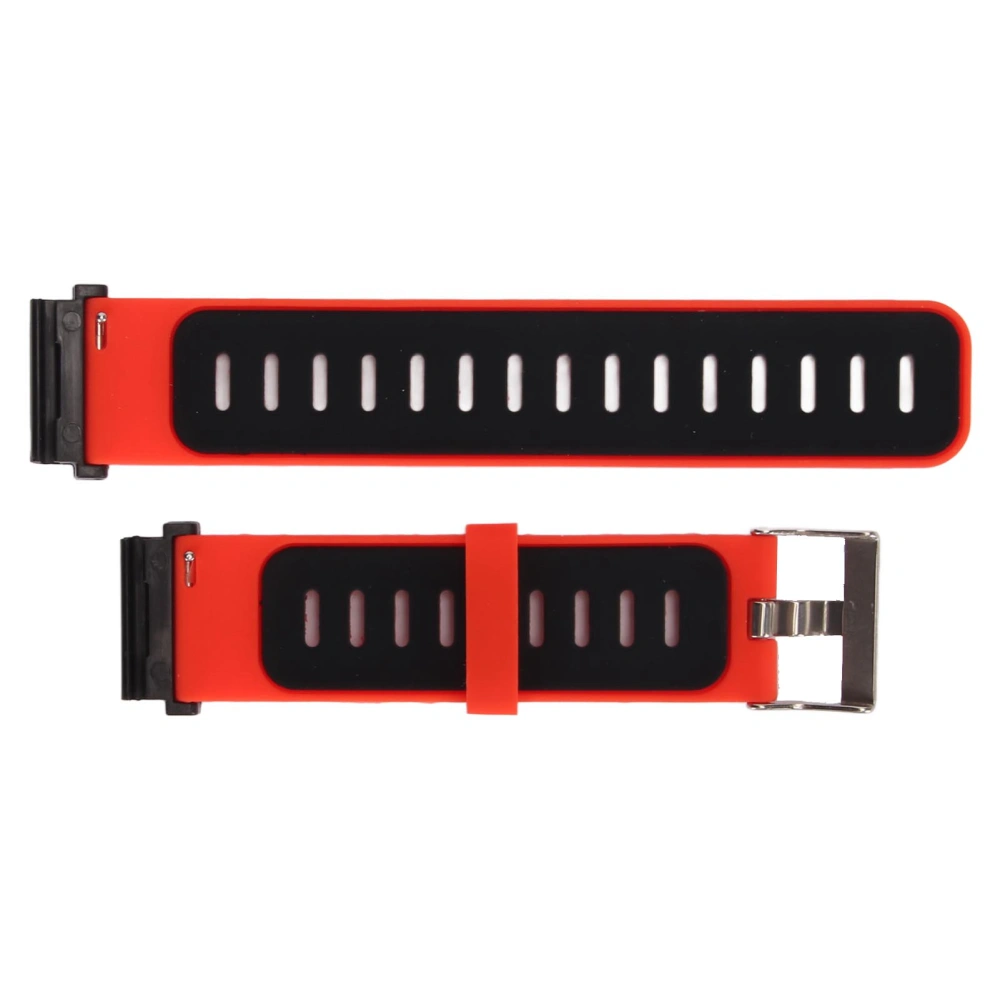 22mm Silicone Watch Band Double Color Silicone Watch Strap Replacement for Fenix 7 Red Black