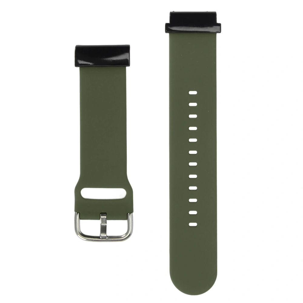 26mm Silicone Watch Strap Flexible Adjusted Replacement Wristband Strap for Fenix 7X 6X 5X OD Green