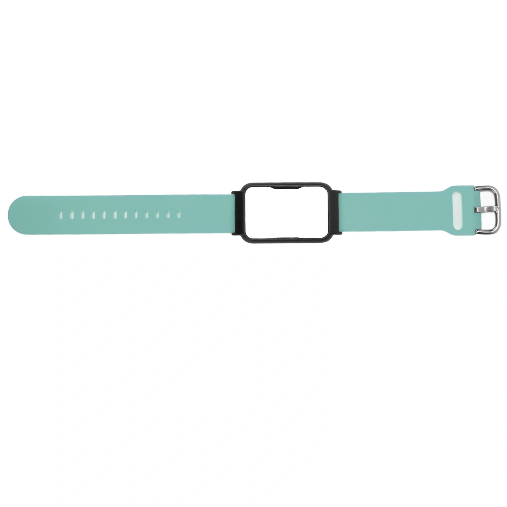 Watch Band with Case 20mm Waterproof Soft Silicone Adjustable Size Lightweight for OPPO Free Light Blue + Black Shell