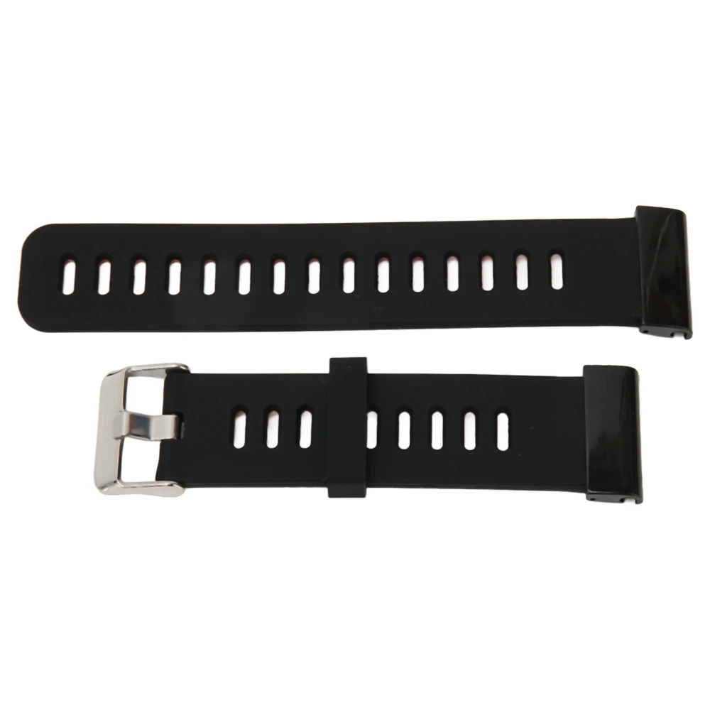 Silicone Smart Watch Strap Size Adjustable Metal Buckle 2 Colors Watch Band for COROS Vertix 2 Black Green