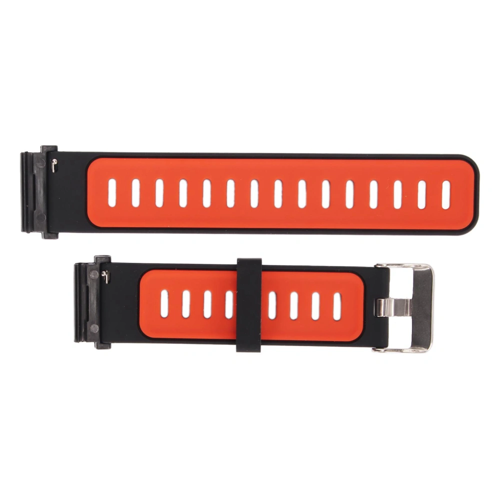 22mm Silicone Watch Band Double Color Silicone Watch Strap Replacement for Fenix 7 Black Red