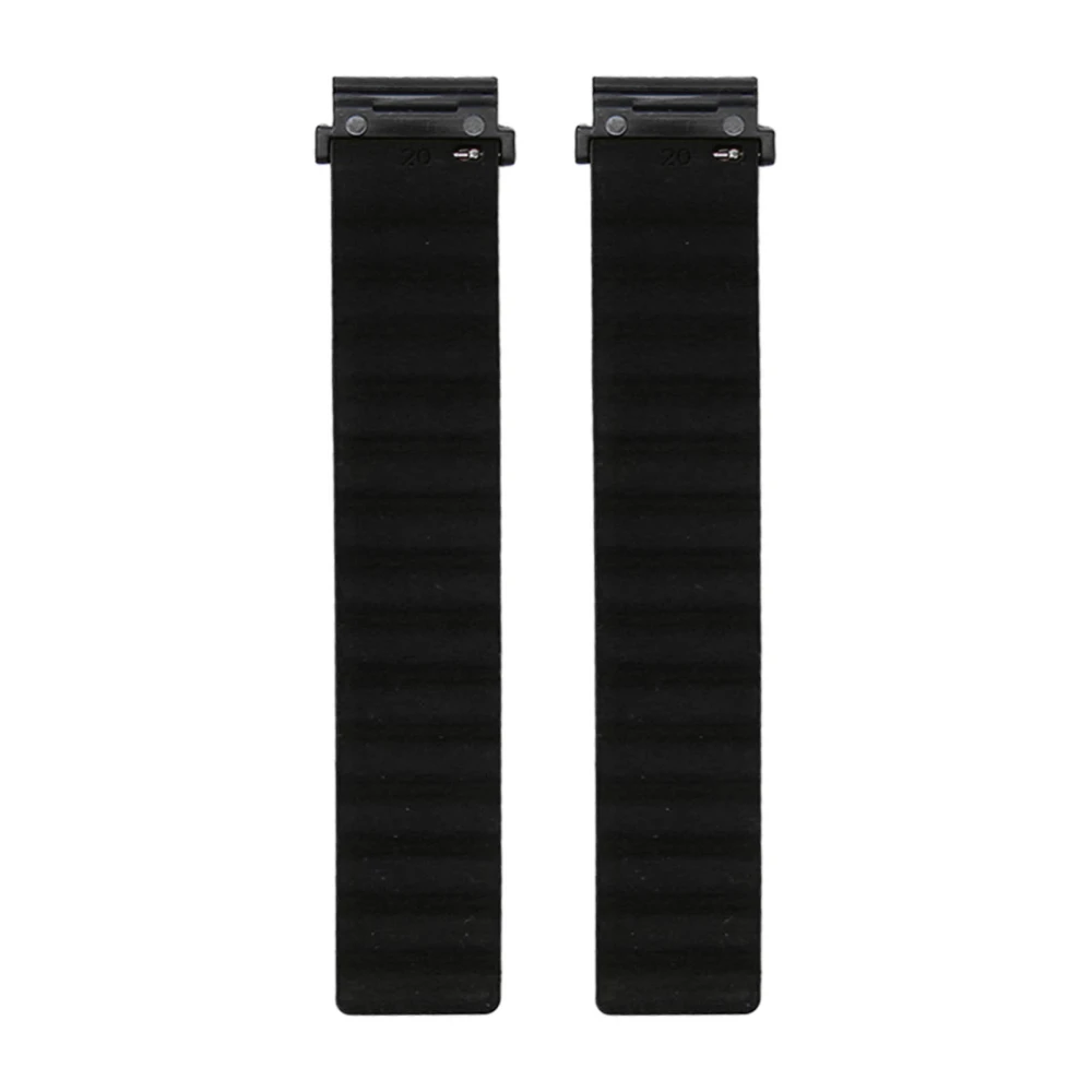 Magnetic Watch Band Adjustable Quick Release Silicone Watch Strap 20mm Fit for Garmin Fenix 7S 6S 5S Black