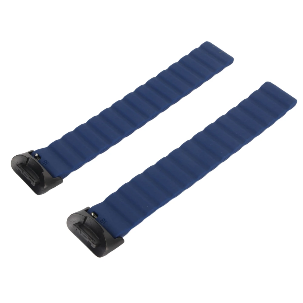 Magnetic Watch Band Adjustable Quick Release Silicone Watch Strap Accessory Fit for Fitbit Charge 5 Dark Blue