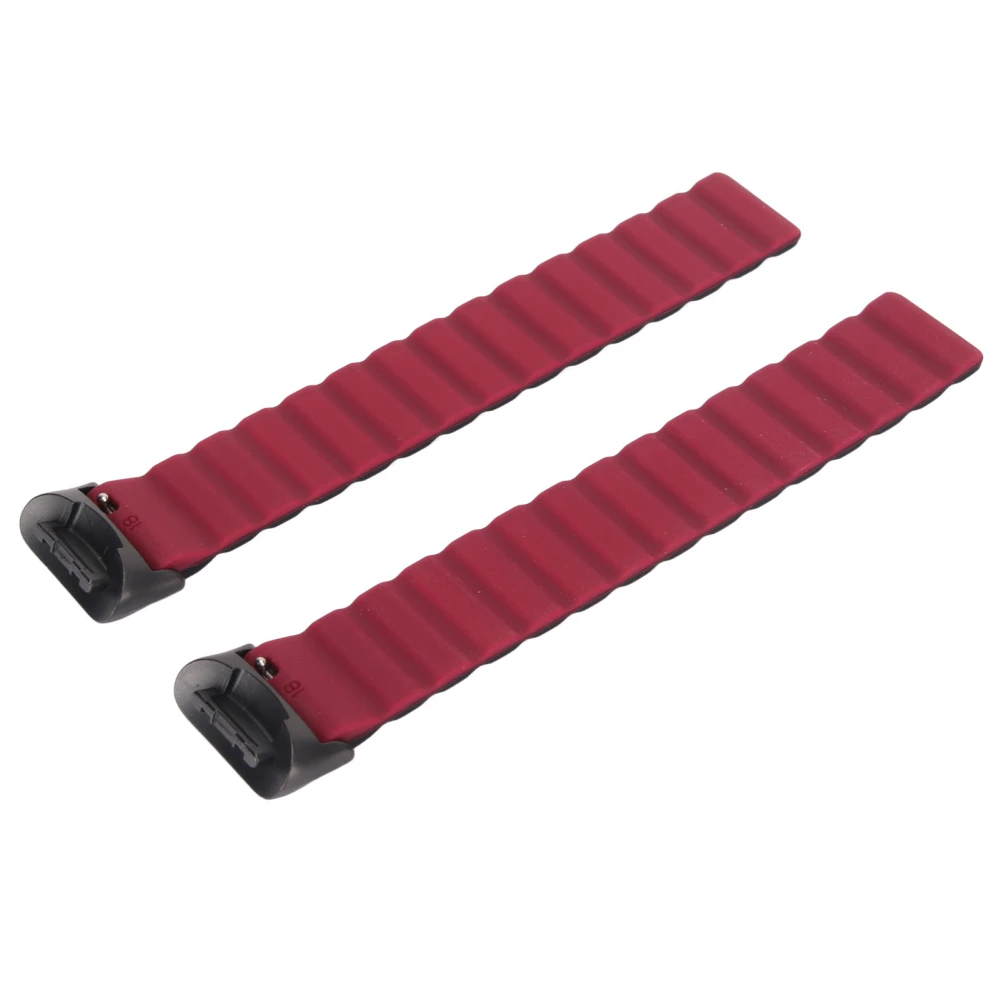 Magnetic Watch Band Adjustable Quick Release Silicone Watch Strap Accessory Fit for Fitbit Charge 5 Black and Burgundy