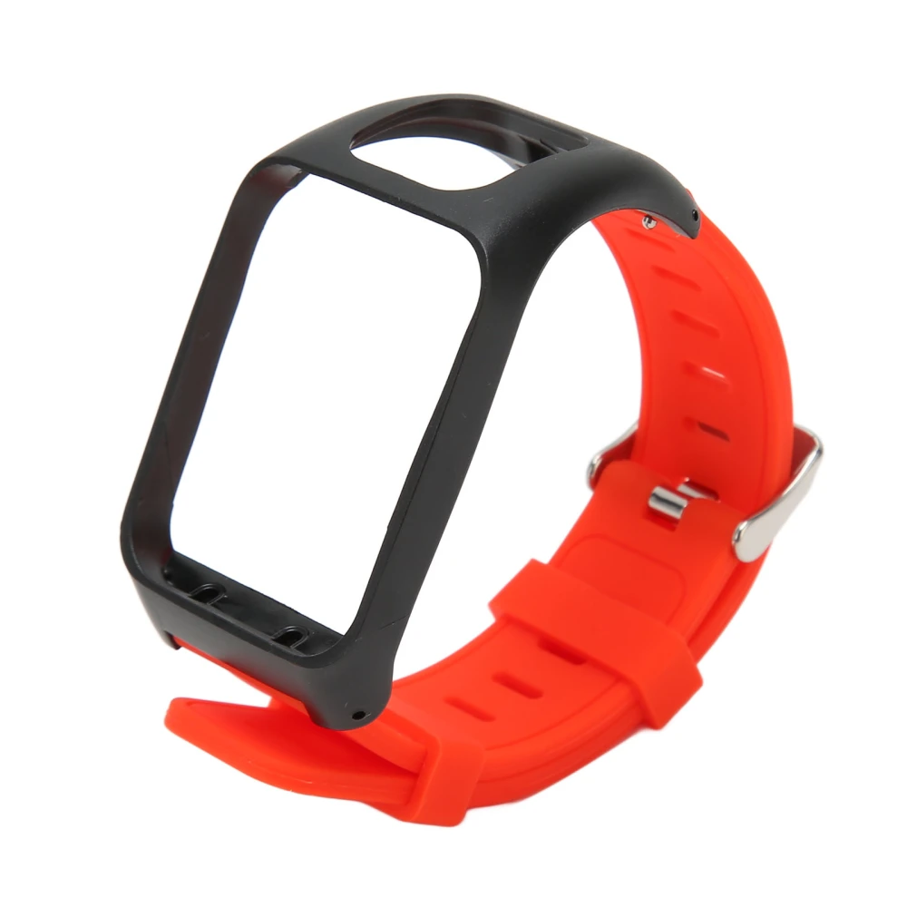 Watch Bands Silicone Adjustable Waterproof Watch Replacement Strap for Tom Tom Runner 3 Orange Red