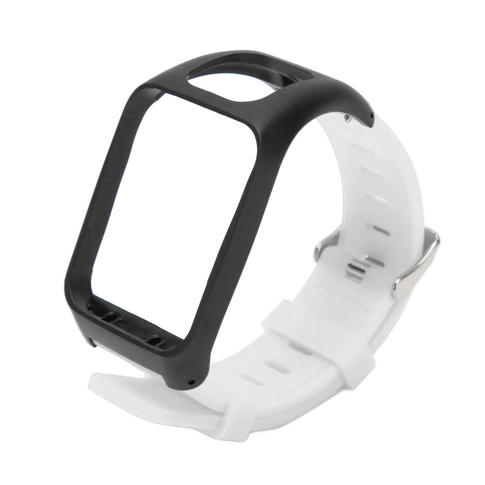 Watch Bands Silicone Adjustable Waterproof Watch Replacement Strap for Tom Tom Runner 3 White