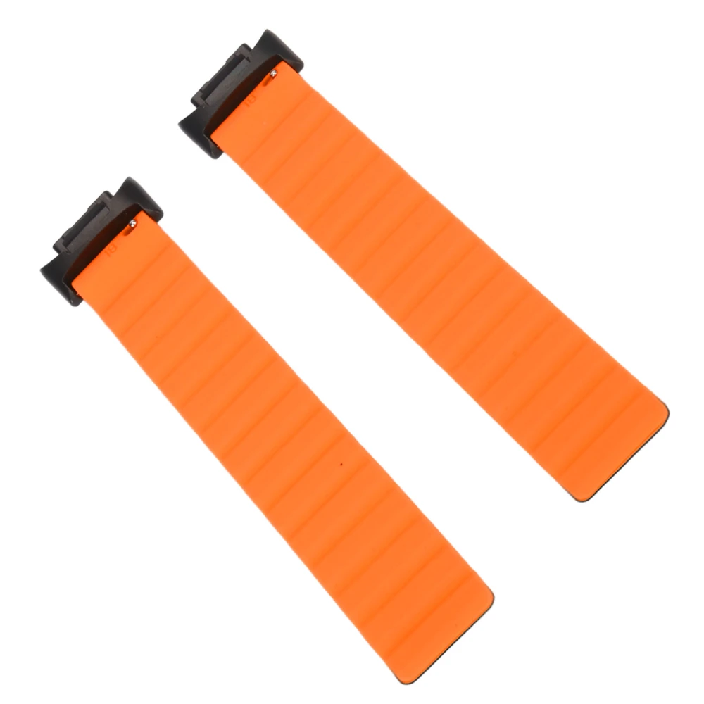 Magnetic Watch Band Adjustable Quick Release Silicone Watch Strap Accessory Fit for Fitbit Charge 5 Black and Orange