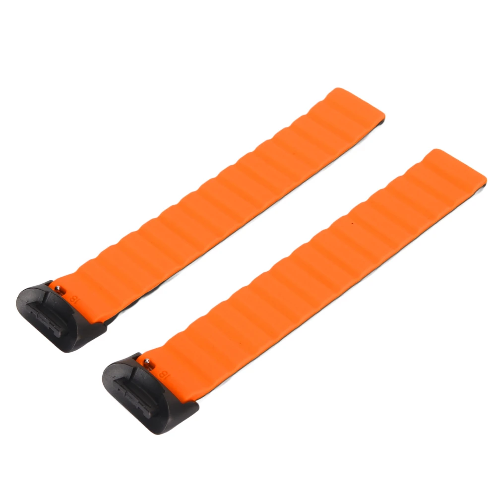 Magnetic Watch Band Adjustable Quick Release Silicone Watch Strap Accessory Fit for Fitbit Charge 5 Black and Orange