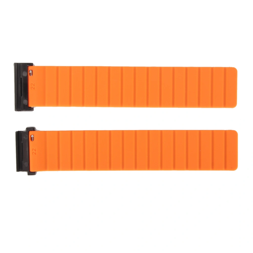 Magnetic Watch Band 26mm Sweat Proof Silicone Watch Strap Quick Release Watchband for Vertix 2 Gray and Orange