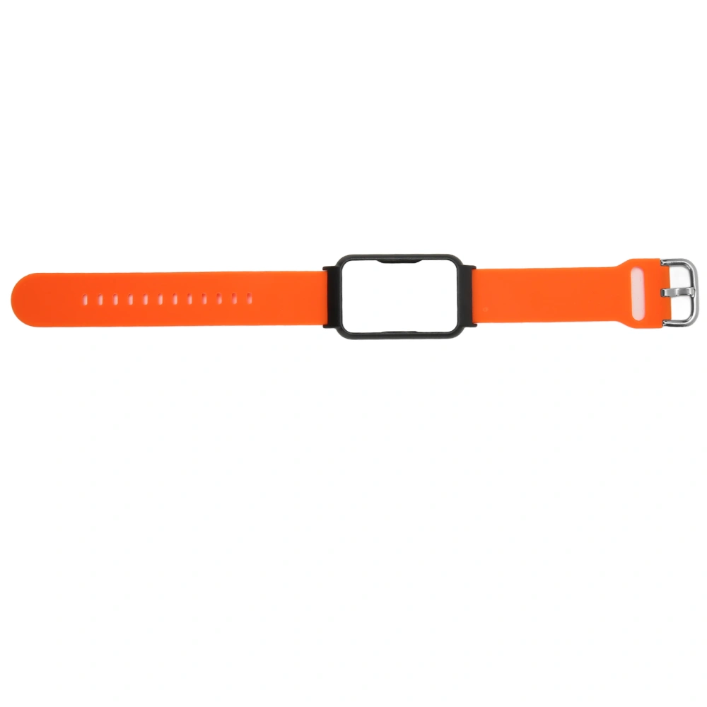 Watch Band with Case 20mm Waterproof Soft Silicone Adjustable Size Lightweight for OPPO Free Orange + Black Shell