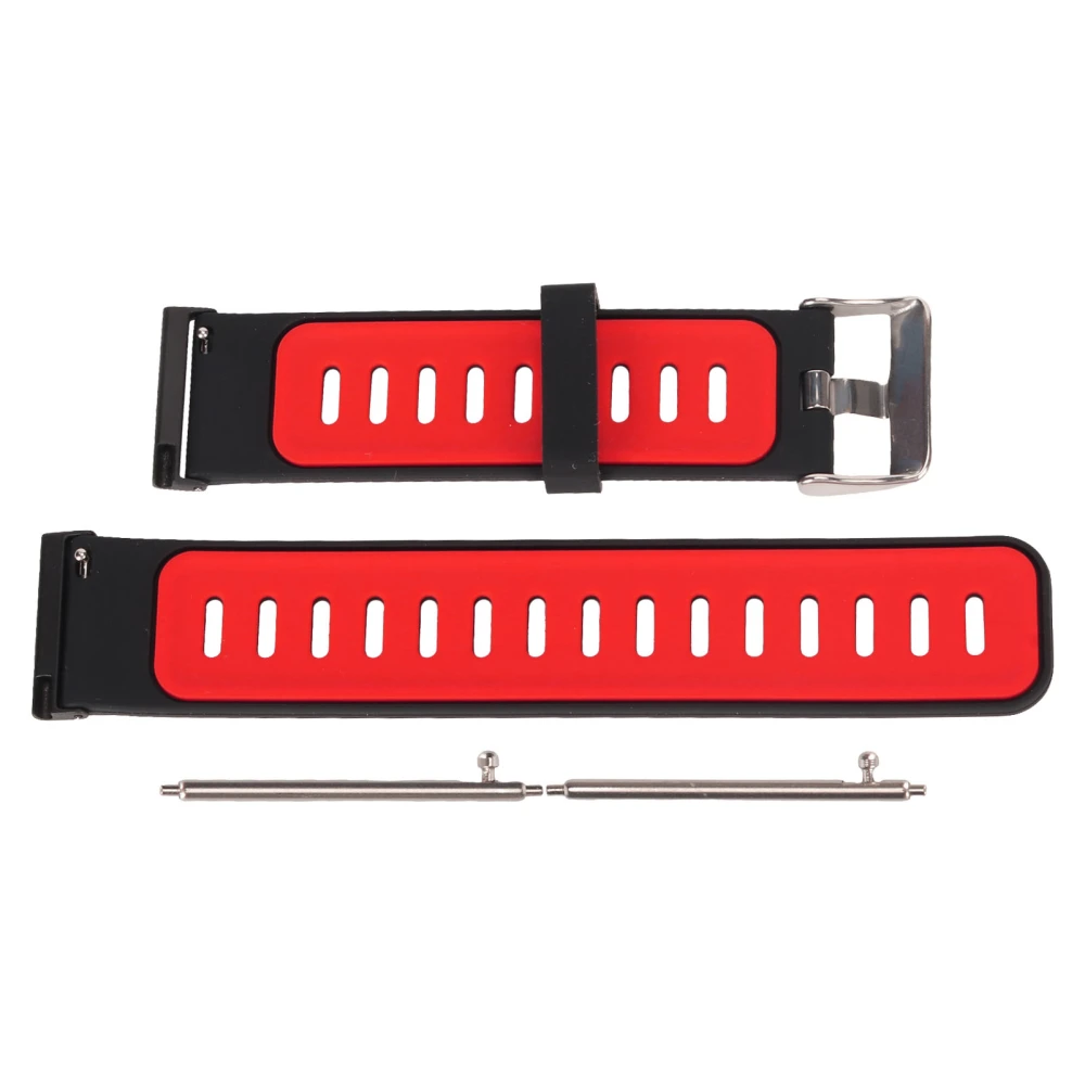 Silicone Watch Strap Sports Metal Buckle Quick Release Watch Band Watch Accessories for Spartan Hr Baro Black Red