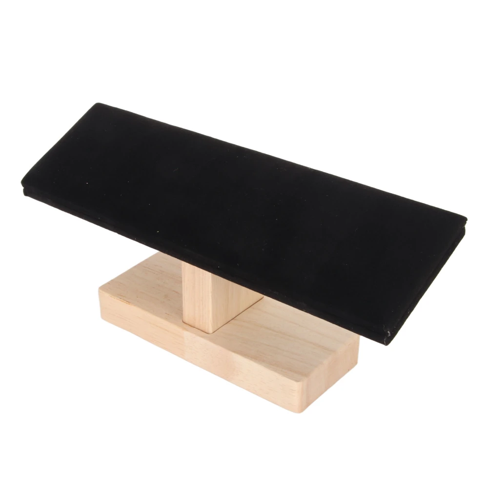 Bracelet Holder Display Solid Wood Black Flannel Jewelry Bracelet Watch Holder Organizer Stable Base