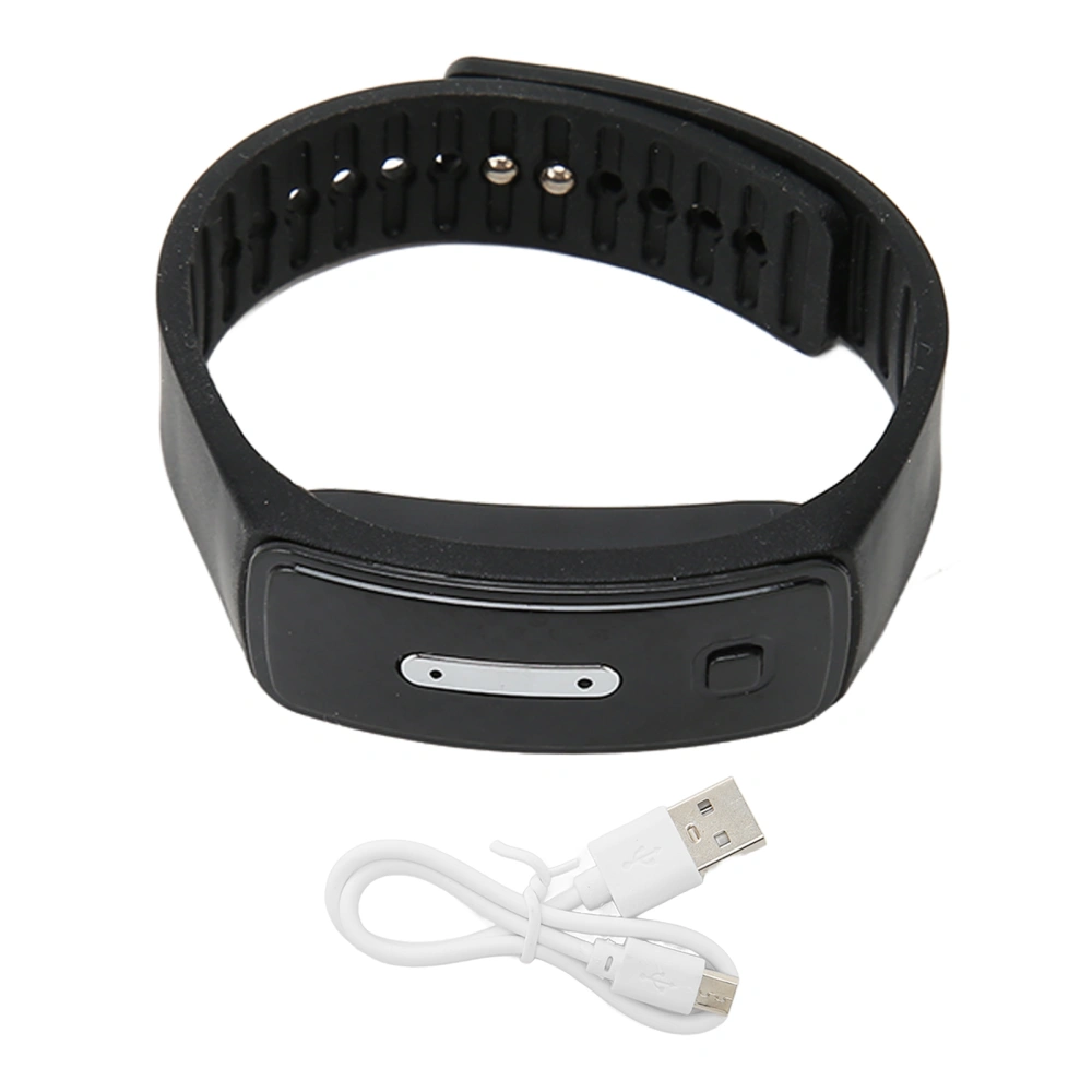 Ultrasonic Repellent Bracelet USB Charging Adjustable Intelligent Repellent Wristband for Adult Kid Black