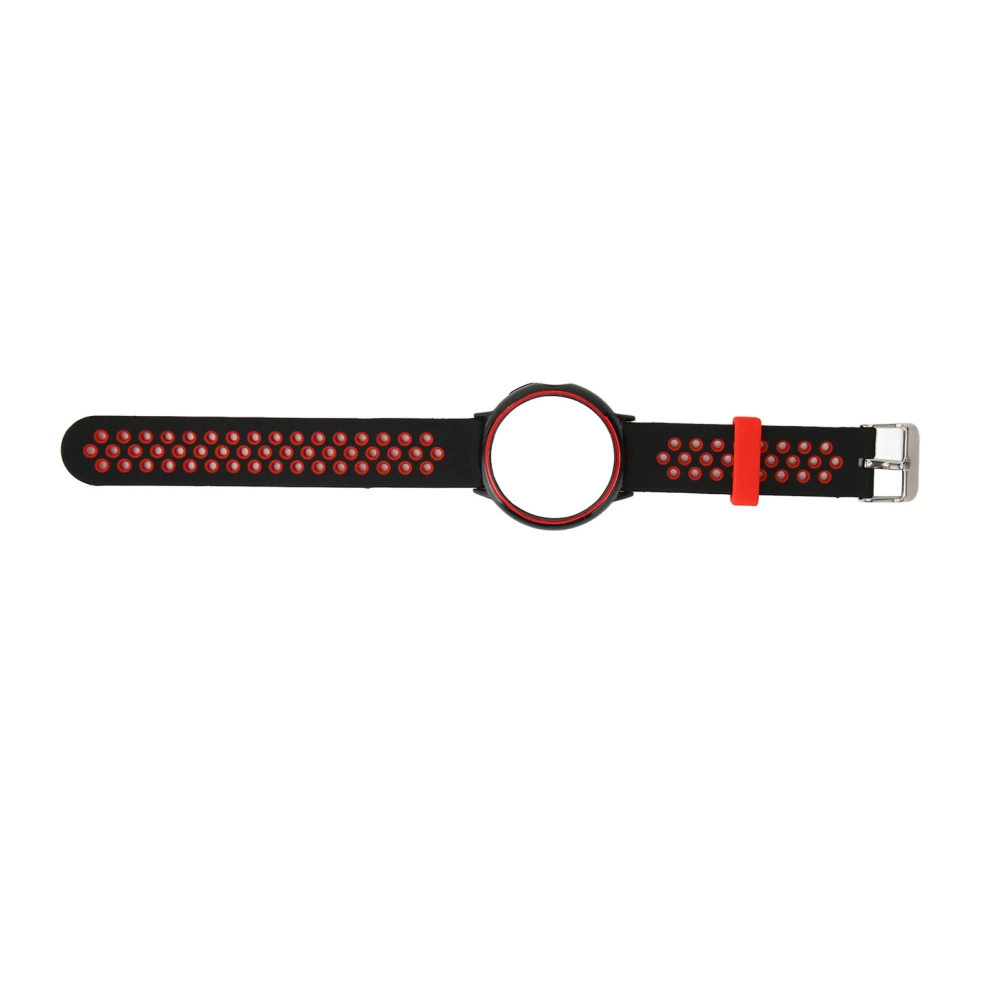 Replacement Watchband Full Protection Adjust Size Soft Silicone Smart Watch Strap for Pixel Watch Black Red