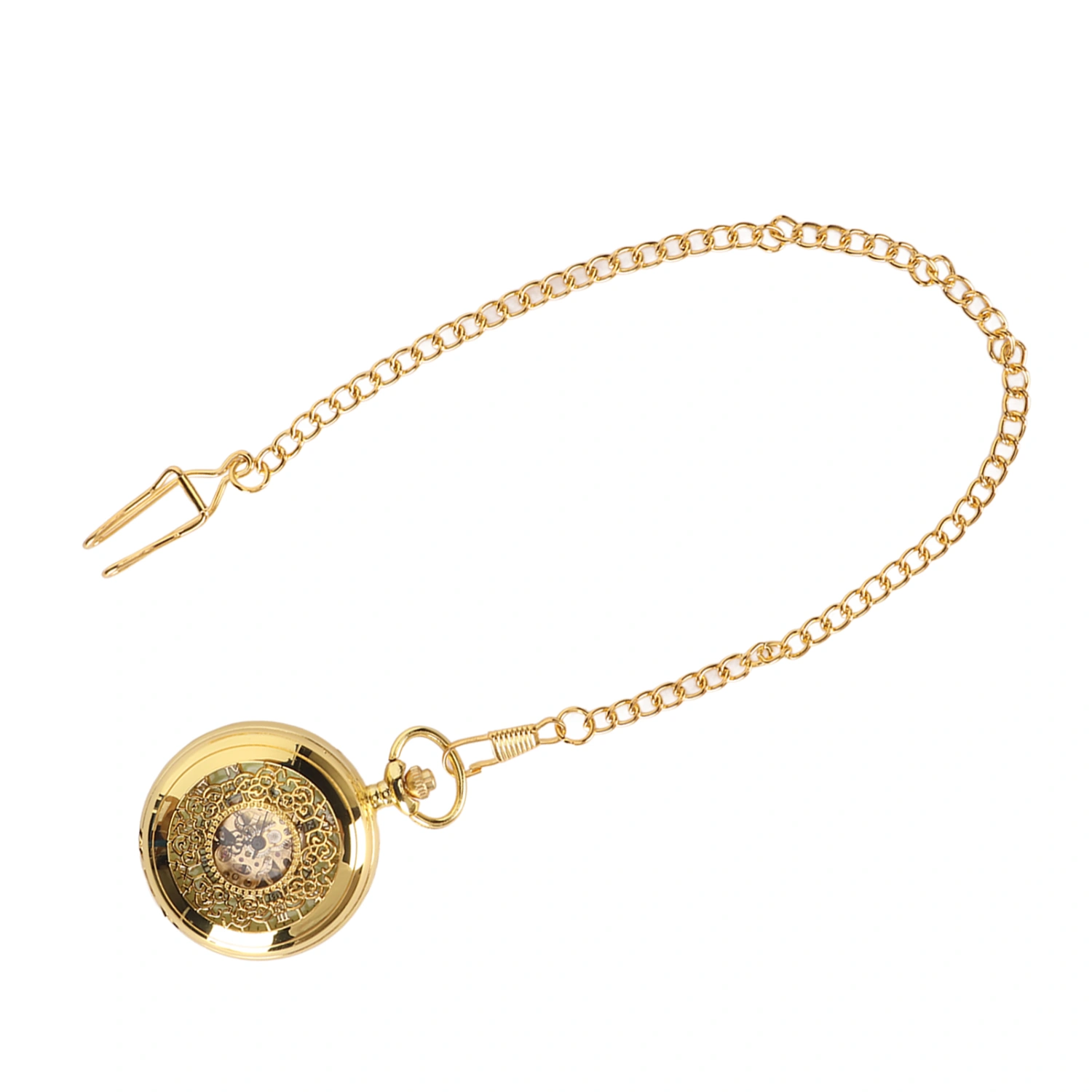Mechanical Pocket Watch Hand Luminous Pocketwatch Vintage Skeleton Steampunck Pocket Watch with Chain
