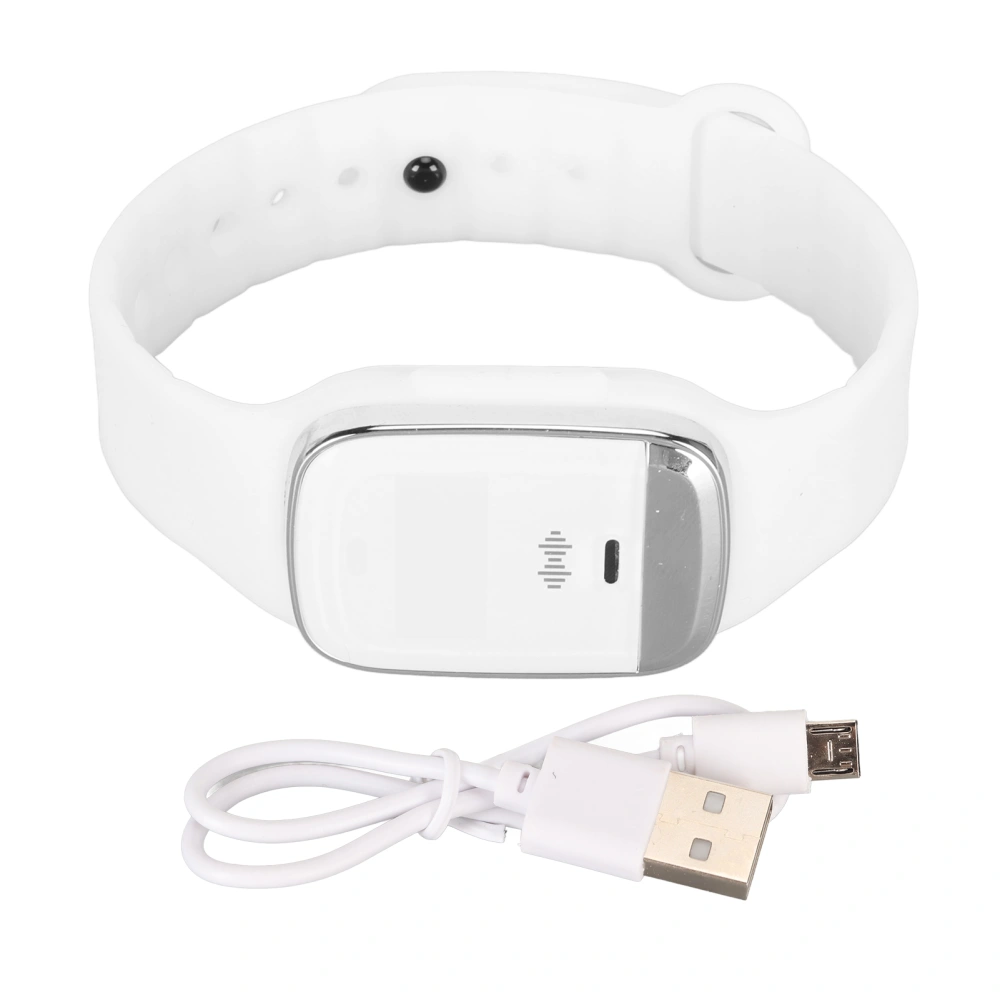 Ultrasound Repellent Bracelet Time Display Body Temperature Monitoring Repellent Watchband White