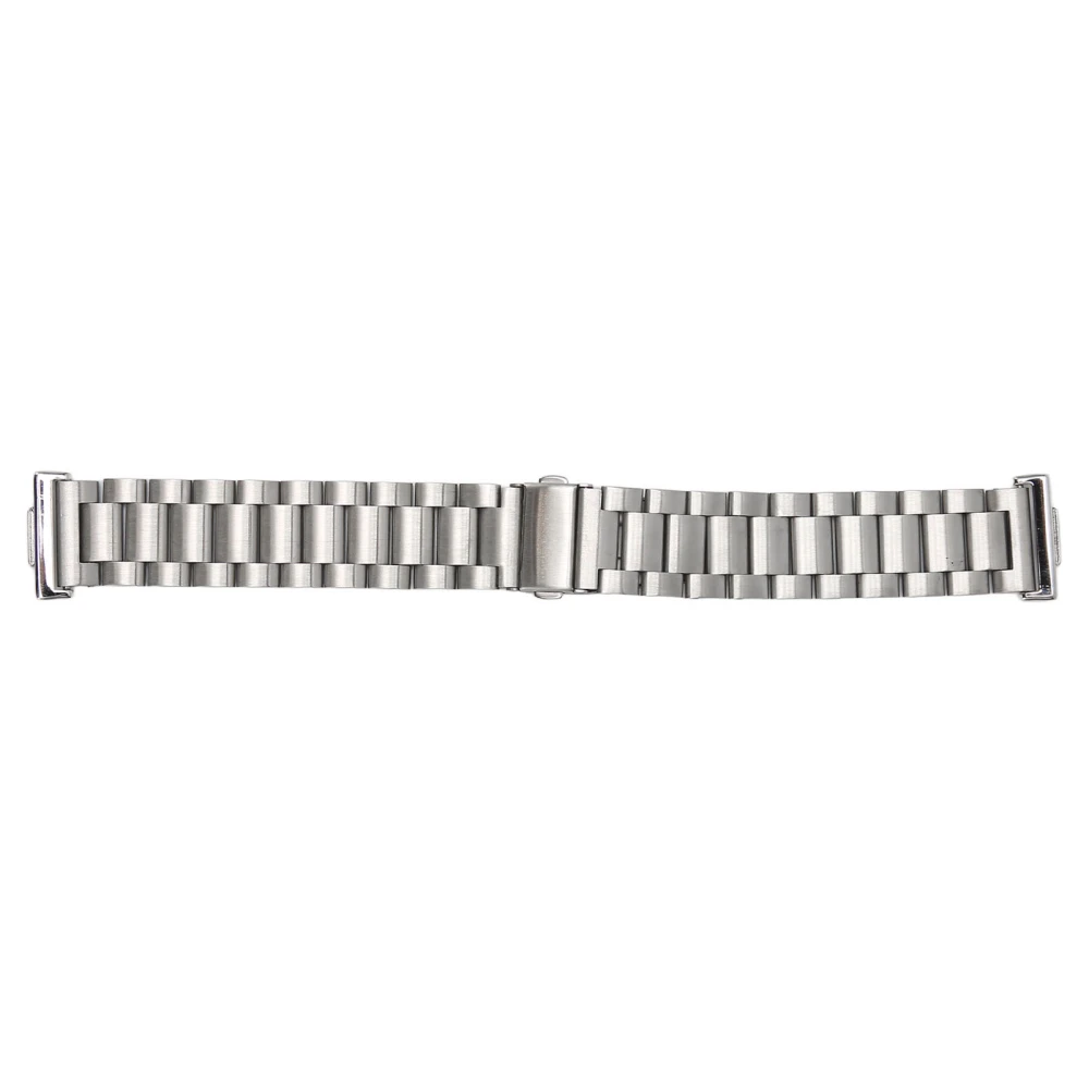 20mm Stainless Steel Watch Strap Double Button Adjustable Intelligent Watchband for Huawei Watch Fit 2 Silver