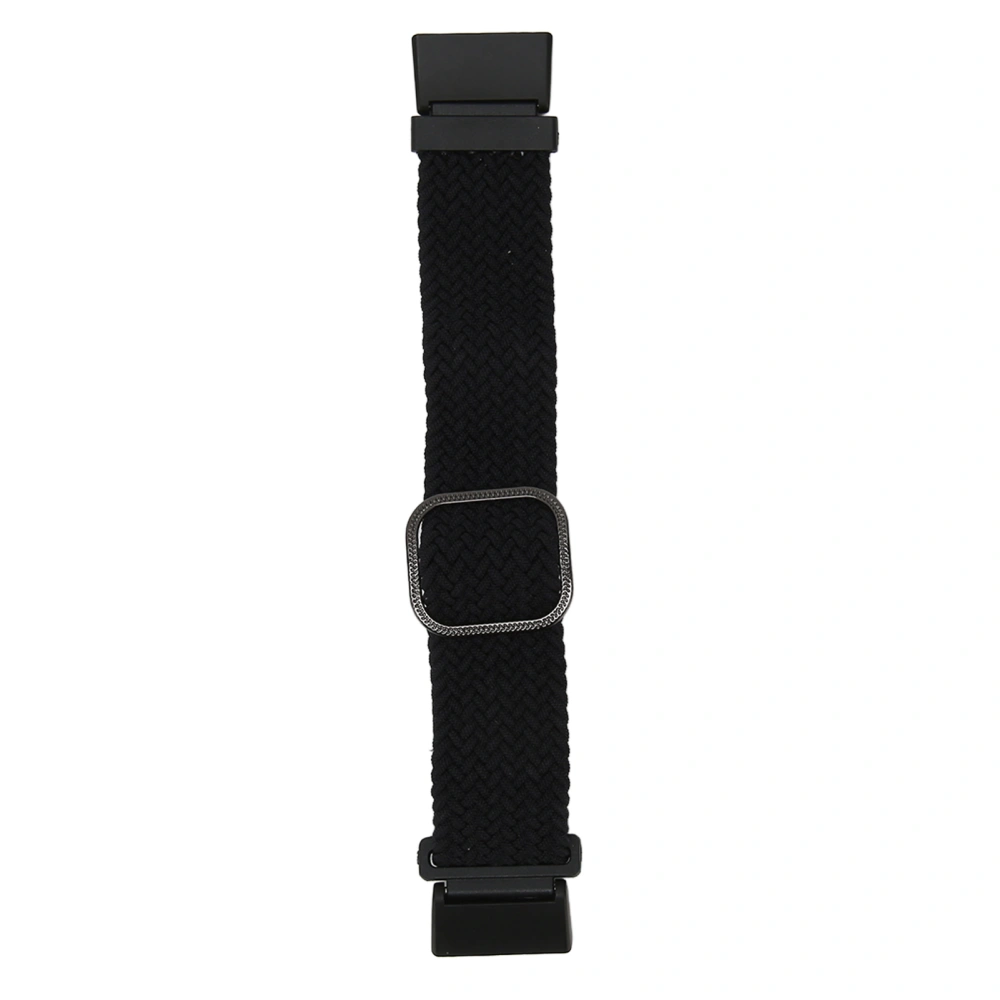 Elastic Watch Loop Band for Redmi Watch 2 Adjustable Alloy Connector Woven Nylon Sports Watch Band Black