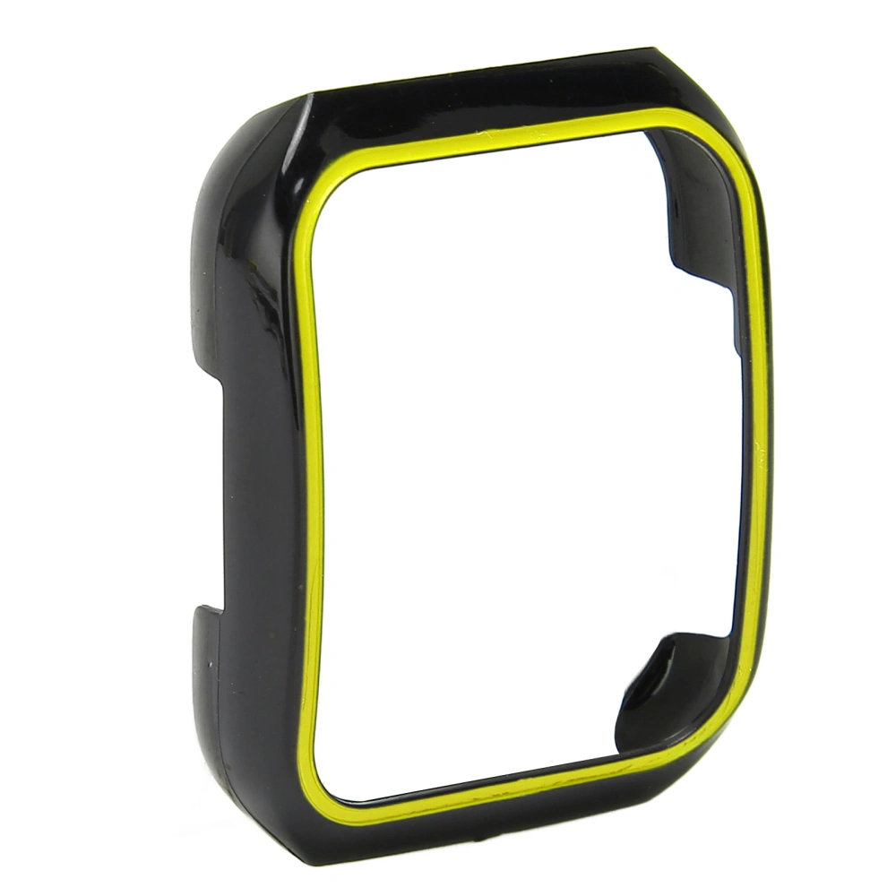 Smart Watch Protective Case Professional Scratch Resistant PC Cover Accessory Fit for OPPO Watch 3 Pro Black and Yellow