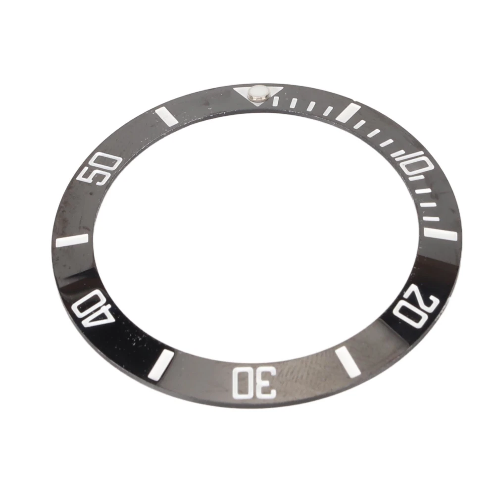 40mm Diameter Watch Bezel Insert Ring Clear Scale Luminous Ceramic Replacement Bezel Insert White Character Black Back