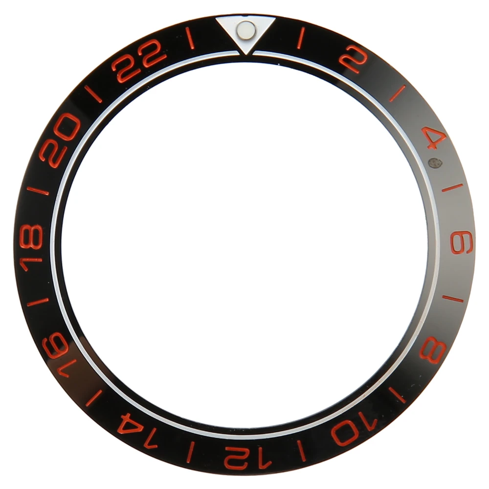 Watch Bezel Insert 41.5mm Ceramic Watch Bezel Ring Repair Replacement Accessory for Watchmaker Black Base Red Digit