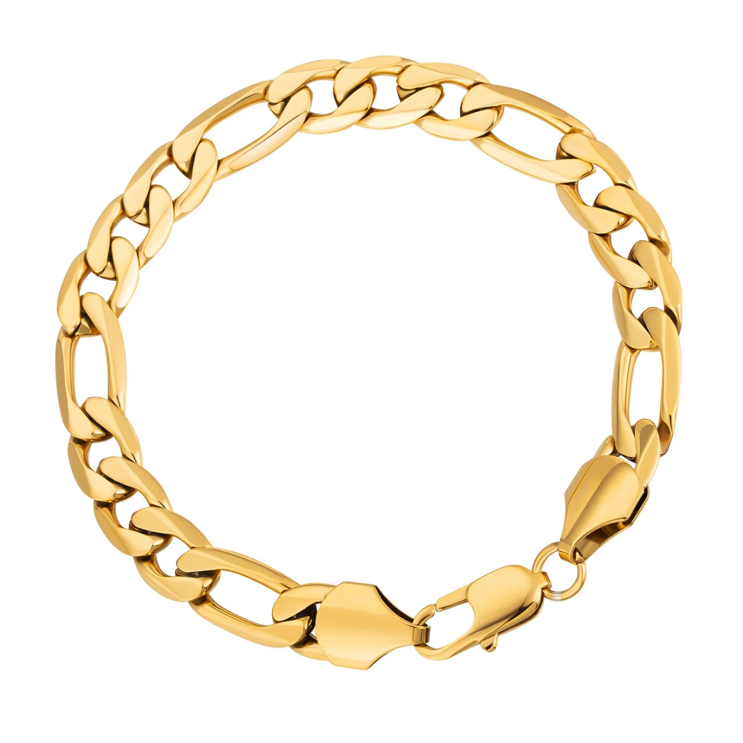 Chain Bracelet 18K Gold Plated Titanium Steel Colorfast Fashionable Great Gift for Men Women