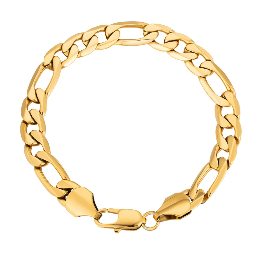 Chain Bracelet 18K Gold Plated Titanium Steel Colorfast Fashionable Great Gift for Men Women