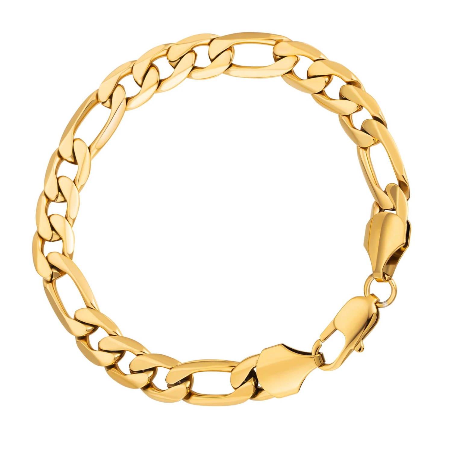 Chain Bracelet 18K Gold Plated Titanium Steel Colorfast Fashionable Great Gift for Men Women