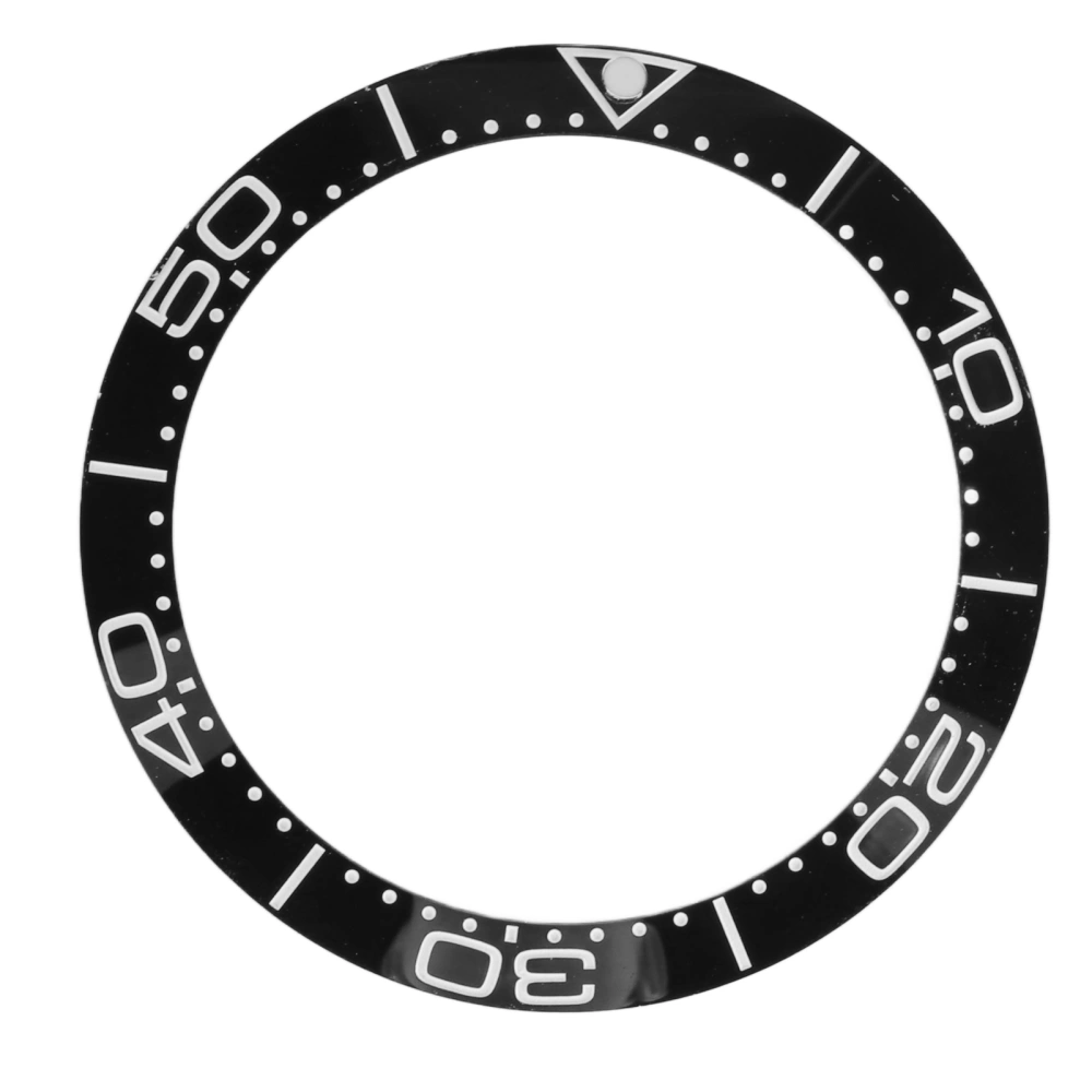 Ceramic Watch Bezel Ring Professional 38mm Watch Bezel Insert Replacement Parts Accessory for Watchmaker Black Base White Digit