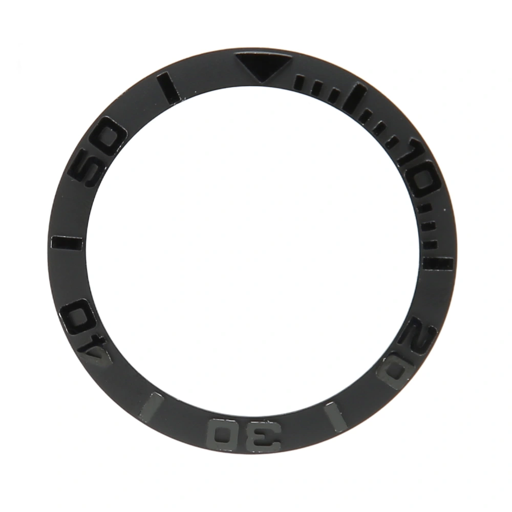 Watch Bezel Insert 38mm Ceramic Embossed Digit Watch Bezel Ring Replacement Accessory Parts for Repairer Carbon Black