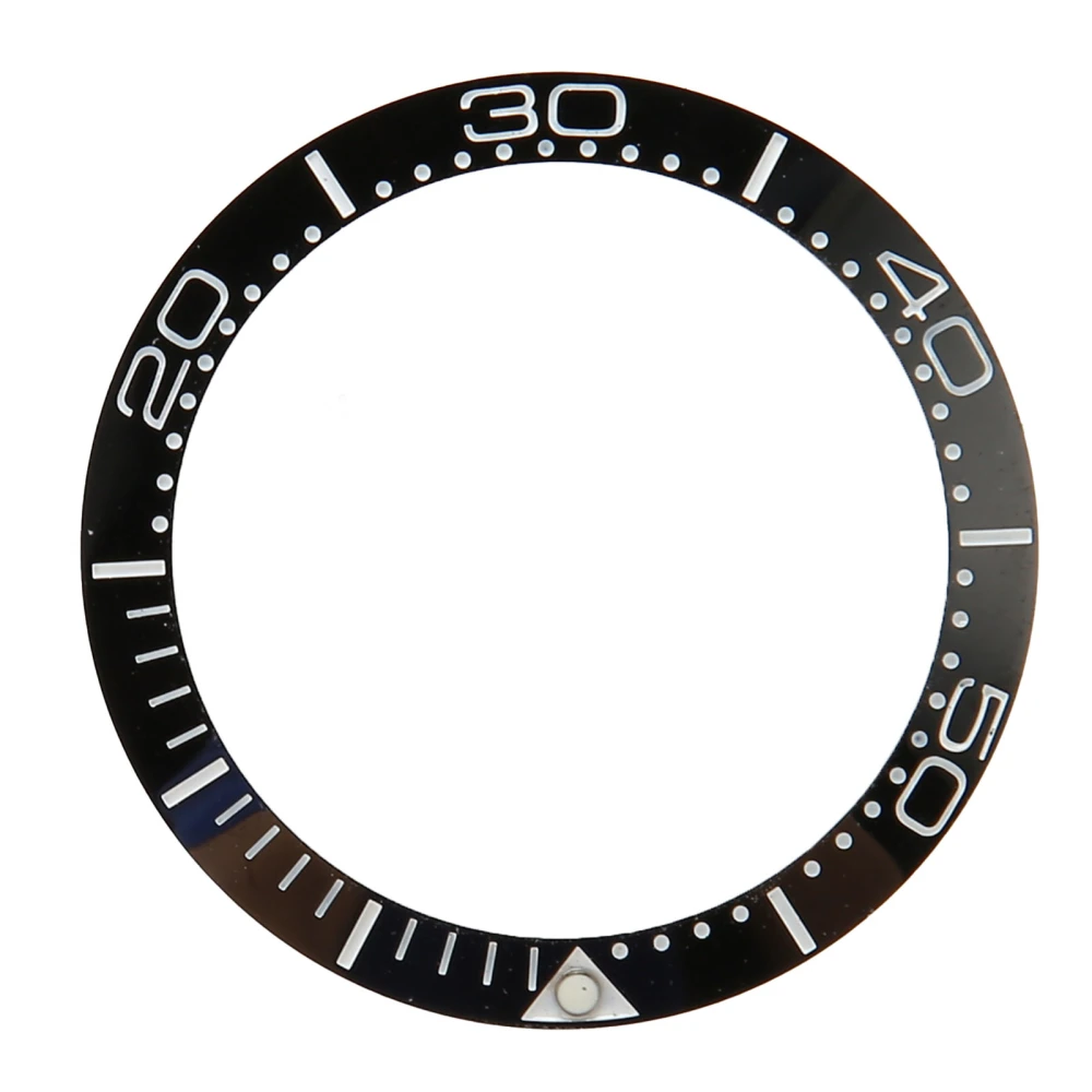 Professional Watch Bezel Insert 38mm Ceramic Watch Bezel Ring Repair Replacement Accessory for Watchmaker Black Base White Digit Dot