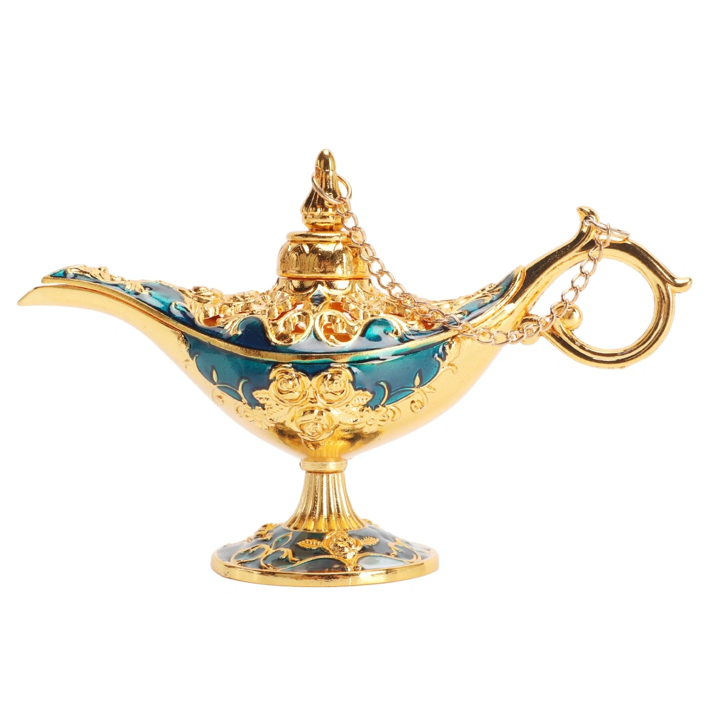 Arabian Lamp Wedding Party Vintage Zinc Alloy Legend Wishing Light Costume Party Decoration Gold and Light Blue