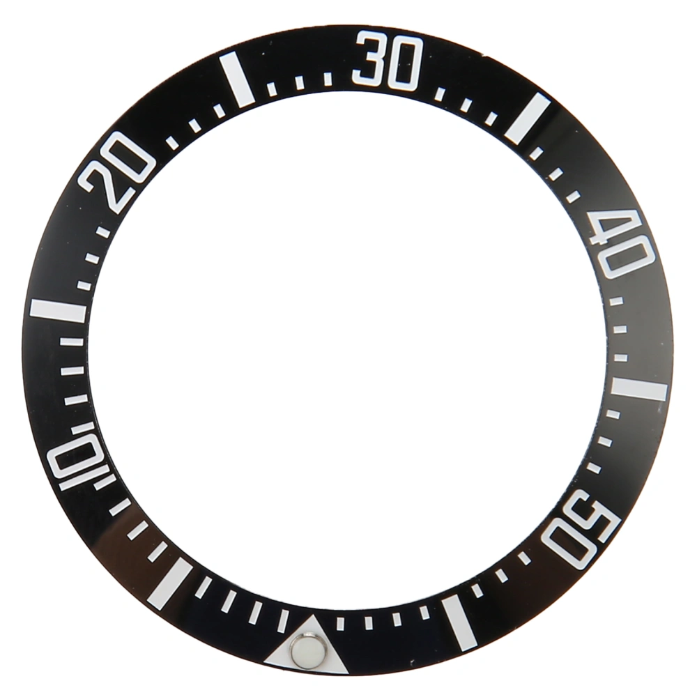 Watch Bezel Insert 40mm Ceramic Watch Bezel Ring Repair Replacement Accessory for Watchmaker Black Base White Digit