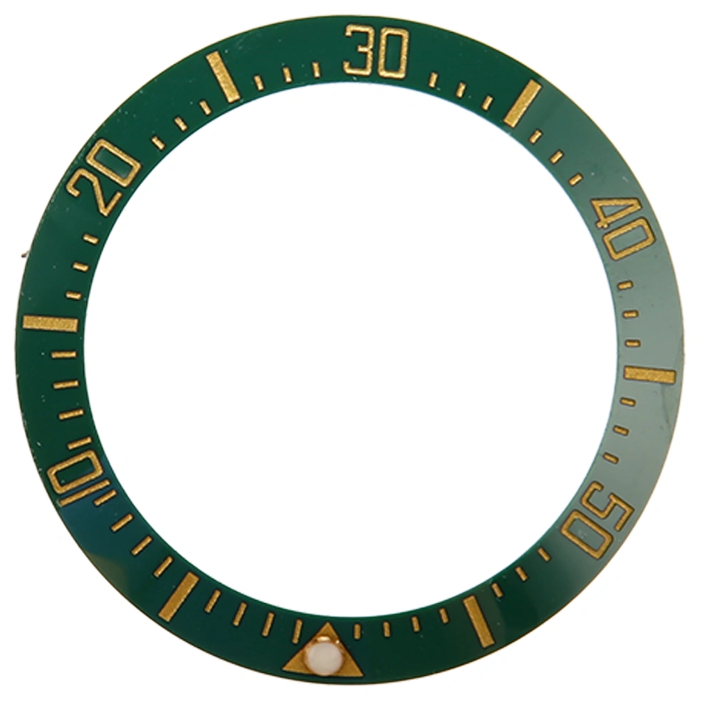 Watch Bezel Insert 40mm Ceramic Watch Bezel Ring Repair Replacement Accessory for Watchmaker Green Base Gold Digit