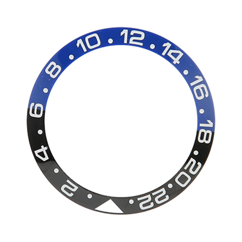 38mm Diameter Black Blue Watch Bezel Insert Base Ring White Character Ceramic GMT Wristwatch Bezel Insert Ring