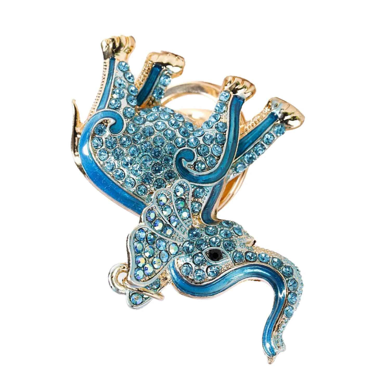 Cute Elephant Keychain Zinc Alloy Cute Rhinestone Pendant Small Ornaments Decorative Accessories for Women Blue Standard