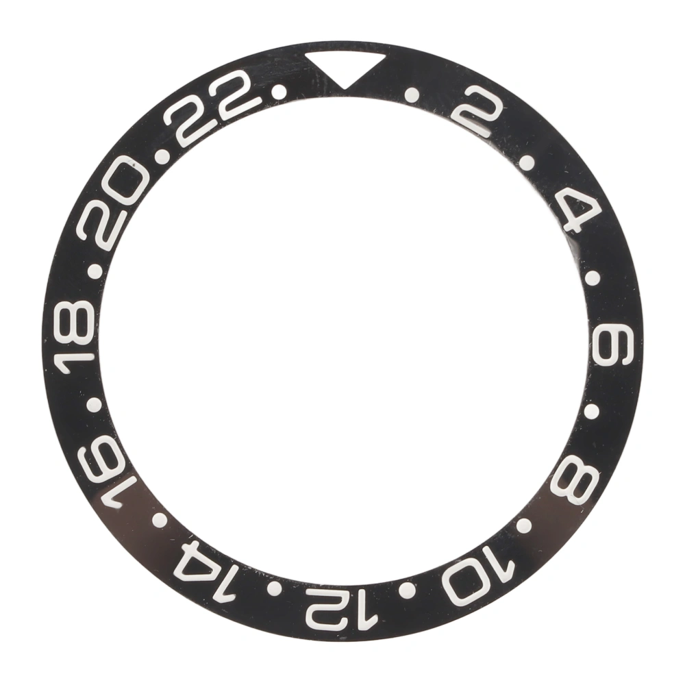 Ceramic Watch Bezel Ring Black Base White Digit Watch Bezel Insert Replacement Parts Accessory for Repairer 38mm