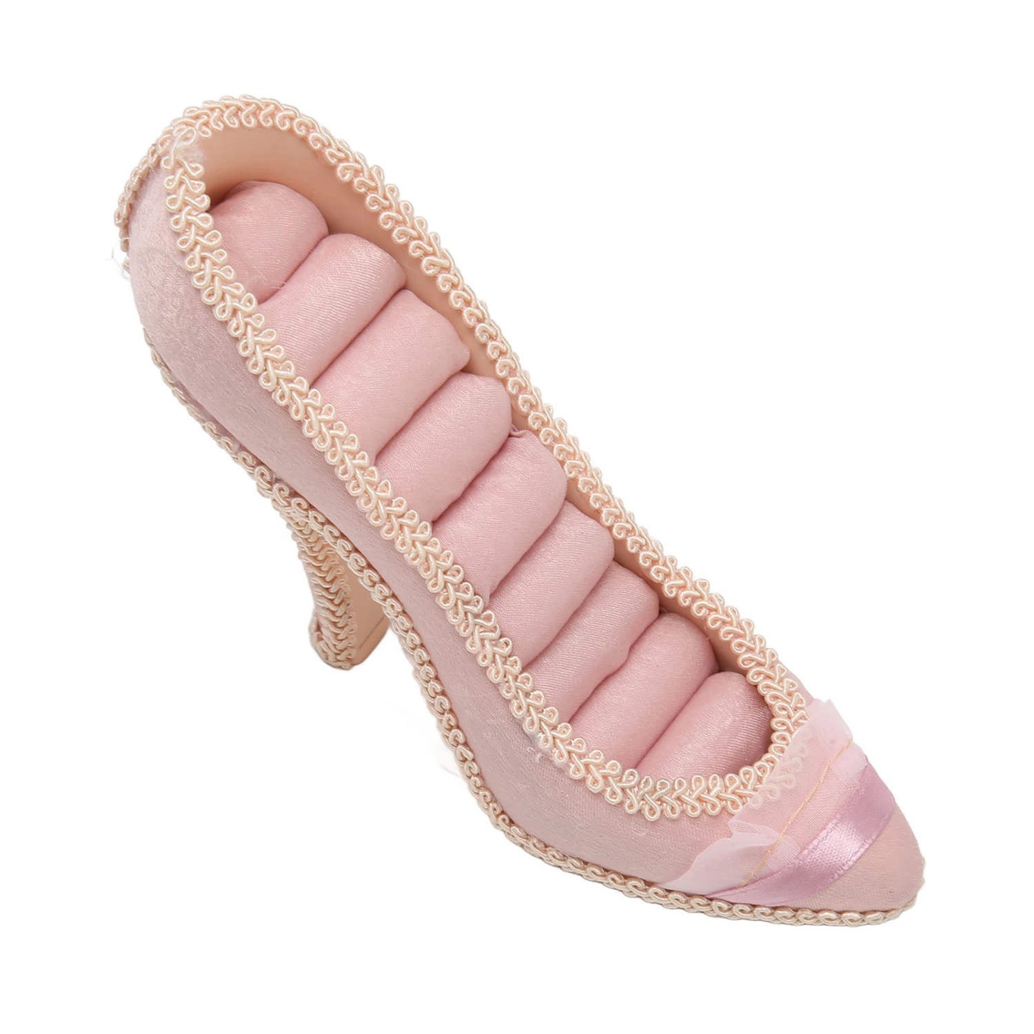 Ring Display Stand Pink High Heel Shoes Shaped Ring Rack Jewelry Display Holder Stand for Ear Stud Rings