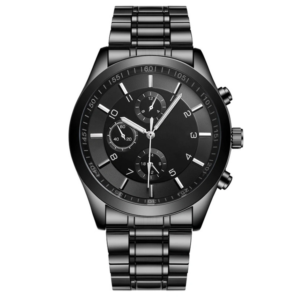 Men Watch Waterproof Scratch Proof Ultra Thin Stainless Steel Strap Noctilucence Watch Black