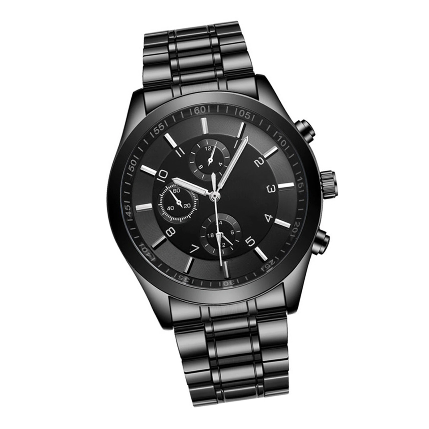 Men Watch Waterproof Scratch Proof Ultra Thin Stainless Steel Strap Noctilucence Watch Black