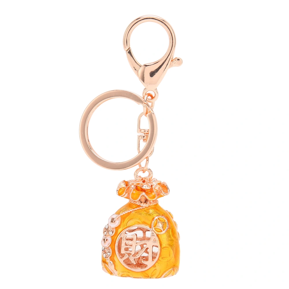 Fortune Bag Keychain Wealth Welcoming Fashionable Decorative Pendant Lucky Keychain for Handbag Car Yellow