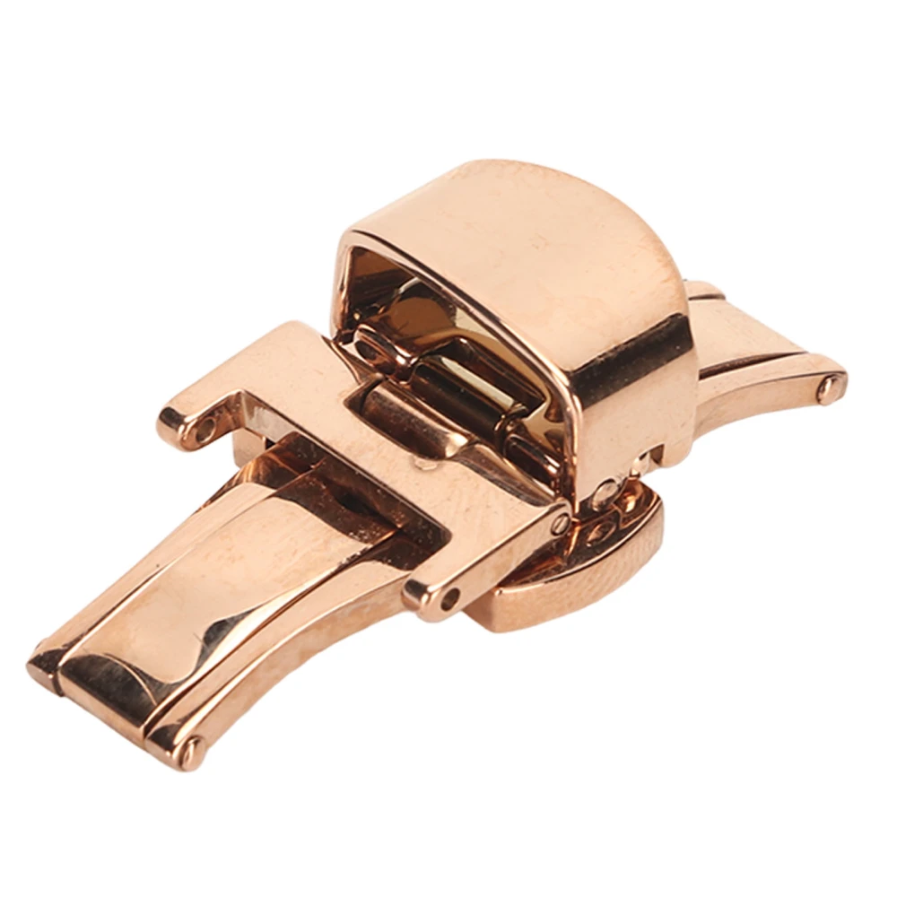 Watchband Butterfly Buckle Stainless Steel Universal Replacement Butterfly Clasp Rose Gold 14mm / 0.55in