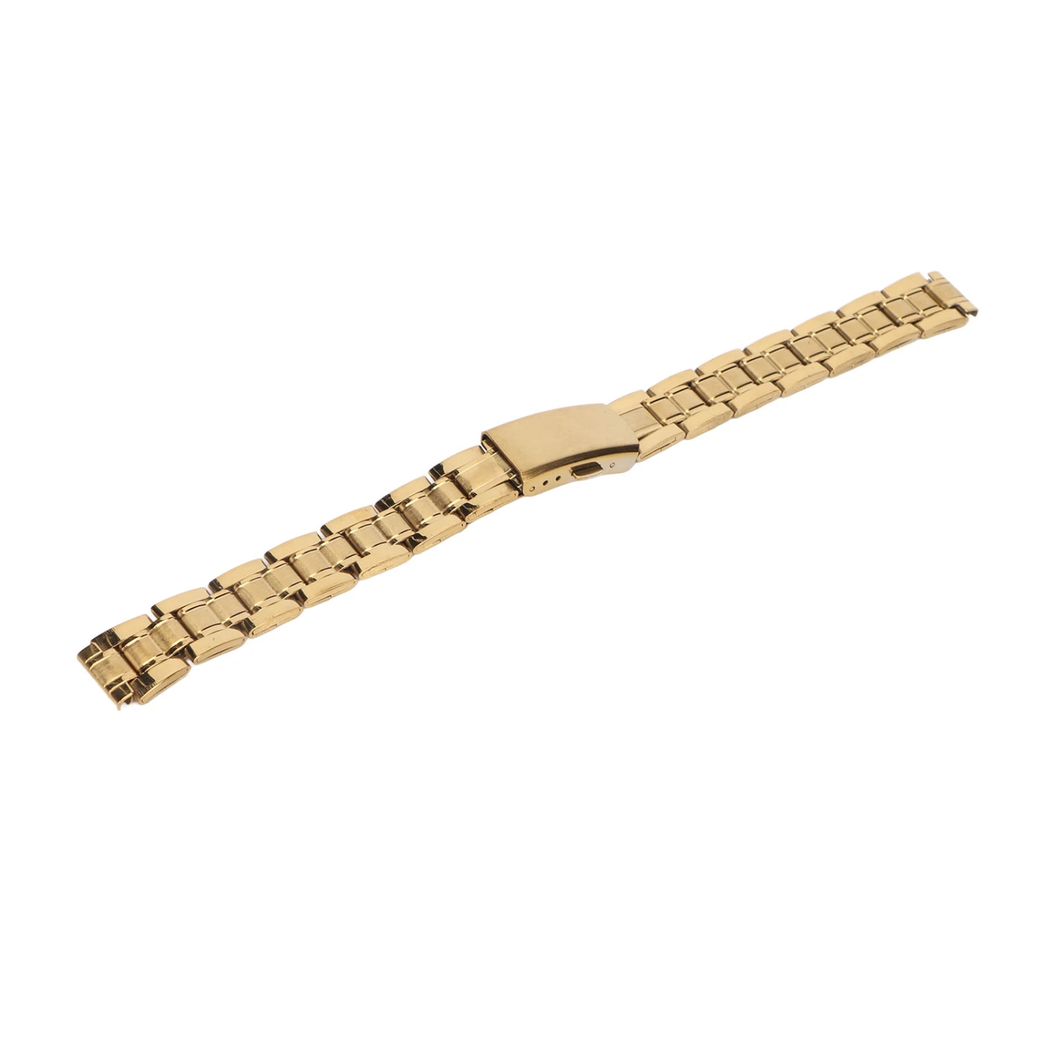 Stainless Steel Watch Band Quick Release Double Lock Buckle Replacement Metal Watch Band Strap for Men Women Gold 14mm/0.55in