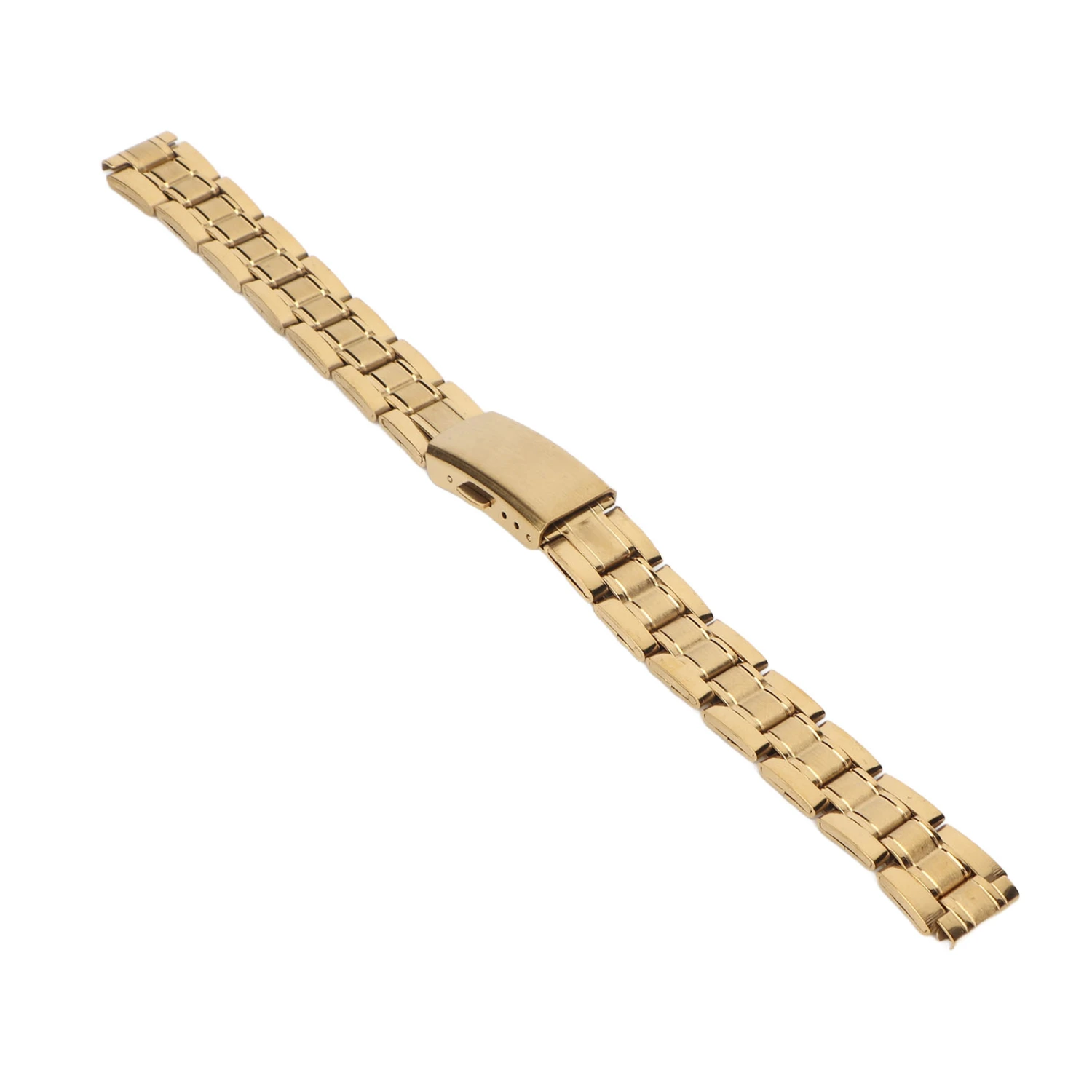 Stainless Steel Watch Band Quick Release Double Lock Buckle Replacement Metal Watch Band Strap for Men Women Gold 14mm/0.55in