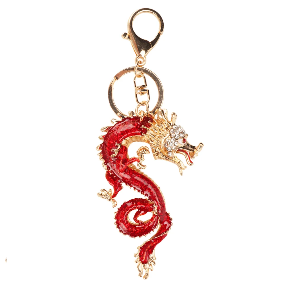 Chinese Dragon Keychain Good Luck Exquisite Bag Dragon Keychain Pendant for Car Handbag Backpack