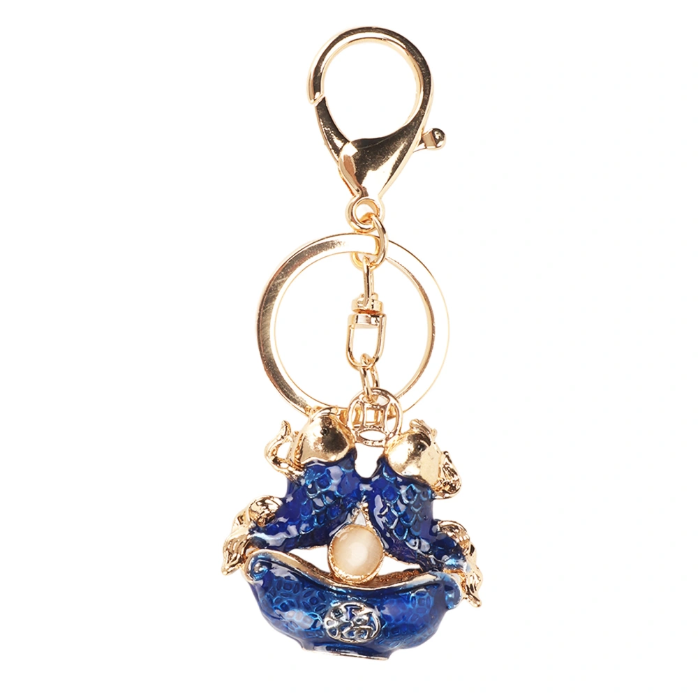 Fish Keychain Feng Shui Carp Key Ring Good Fortune Decoration Car Key Bag Hanging Pendant Blue