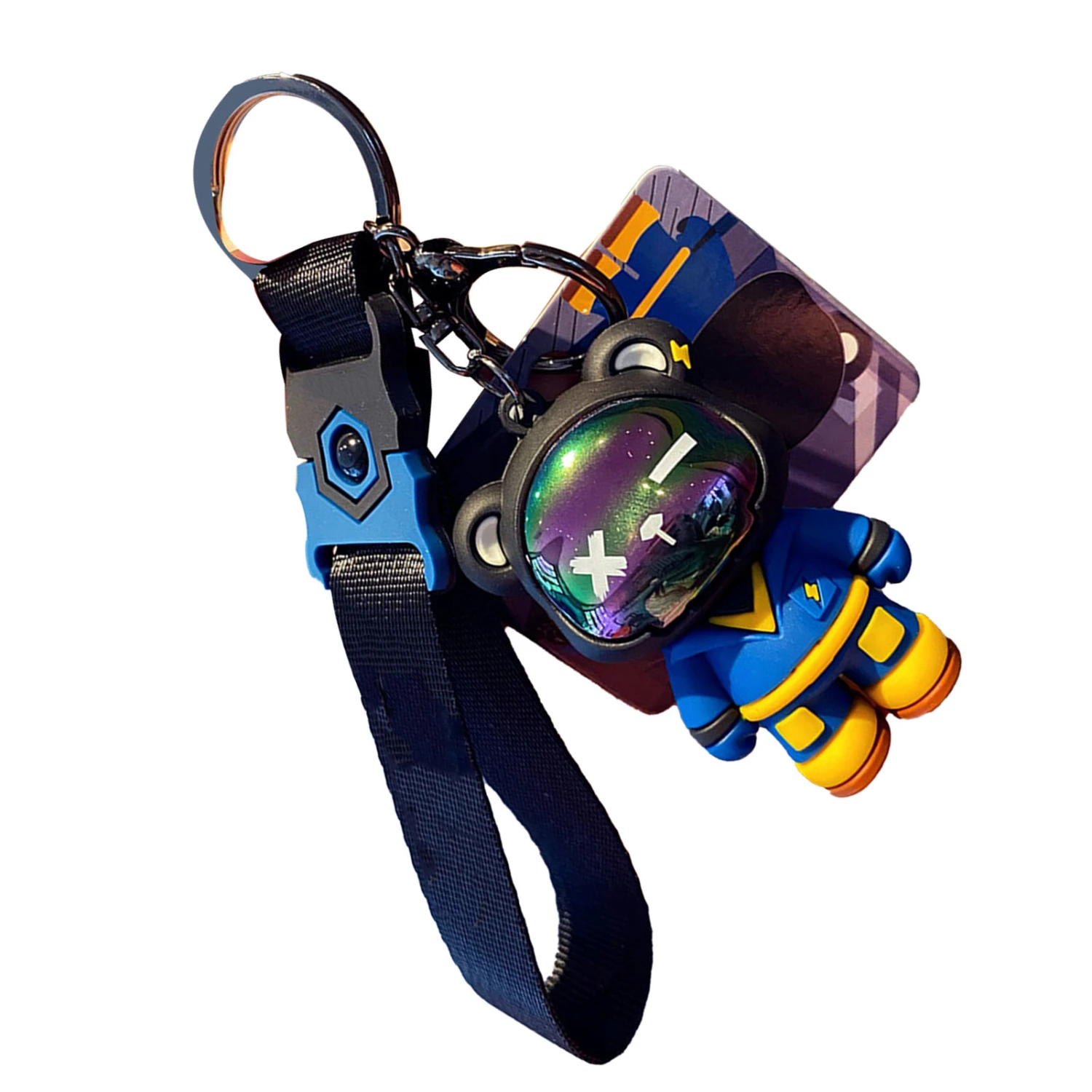 Metal Keychains Cute Bear Shaped Letter Printed Strap Fashionable Key Rings for Men Women Repairman
