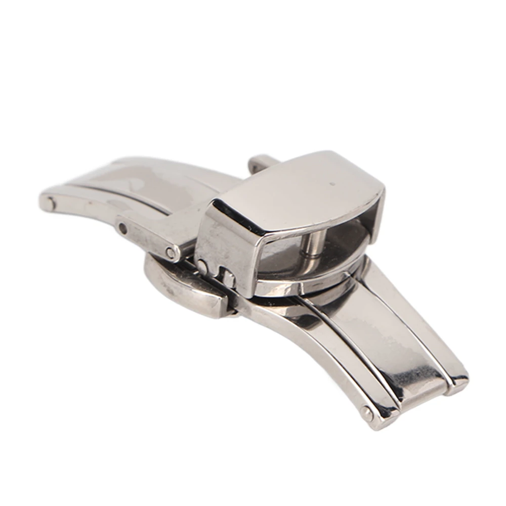 Silver Stainless Steel Watch Deployment Clasp High Finished Ergonomic Watch Buckle Replacement for Watchmaker 14