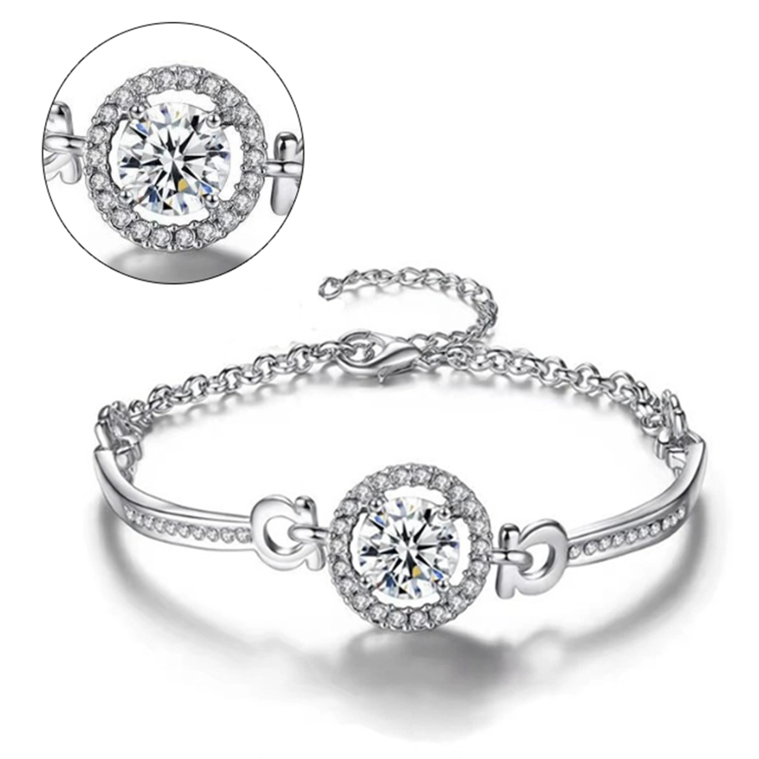 Zirconia Bracelet Women Exquisite Fashionable Bracelet Jewelry Accessory for Dancing Party Dating